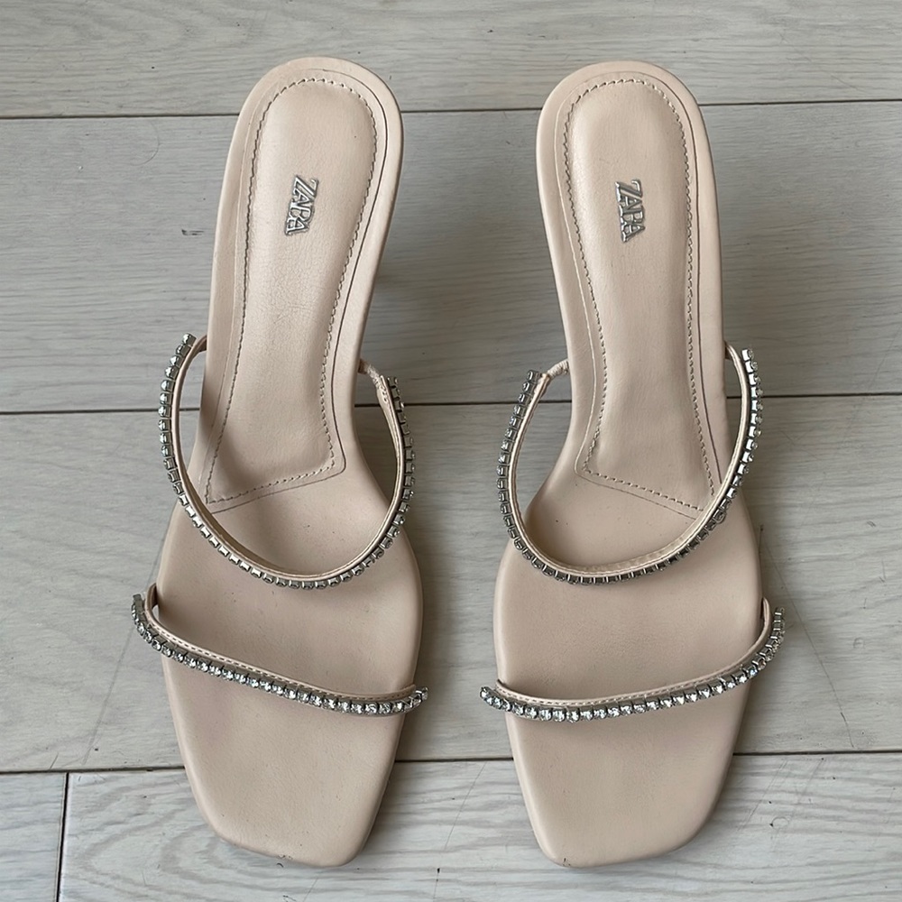 Zara Crystal Sandal Heels